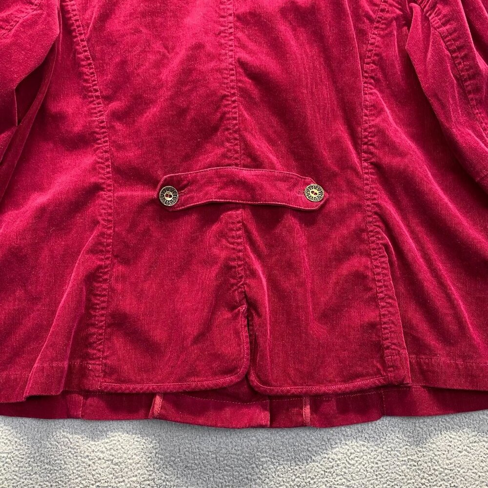 Lane Bryant Blazer Women Size 22 Red Suit Jacket 3‎ Buttons Velvet Corduroy - Picture 6 of 11